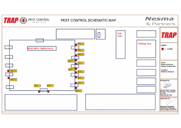 Pest Control Schematic Map Nesma Main Camp Dhahran | PDF