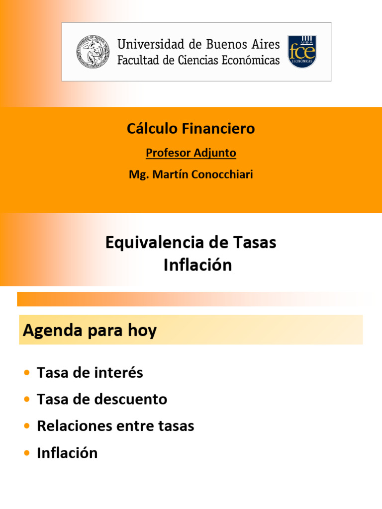 Cálculo de Tasas e Inflación Financiera | PDF | Inflación | Tasas de ...