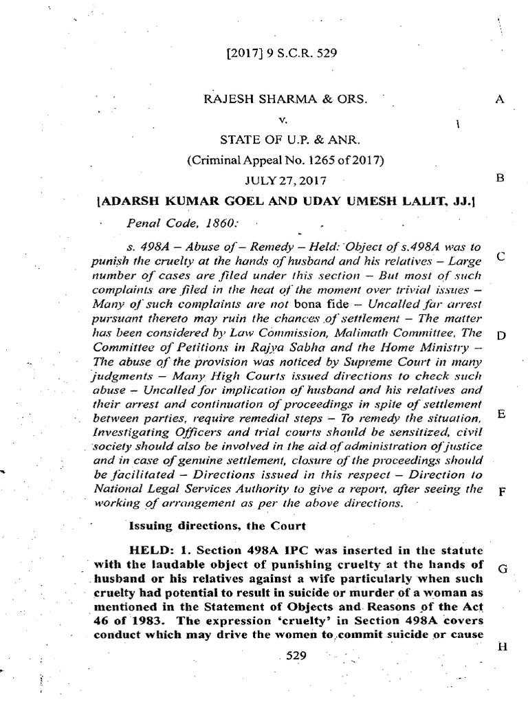 Supreme Court Ruling on Section 498A Abuse | PDF | Common Law | Public Law