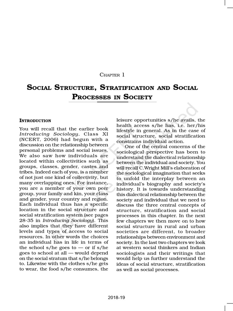 Social Structure and Stratification Explained | PDF | Society | Sociology