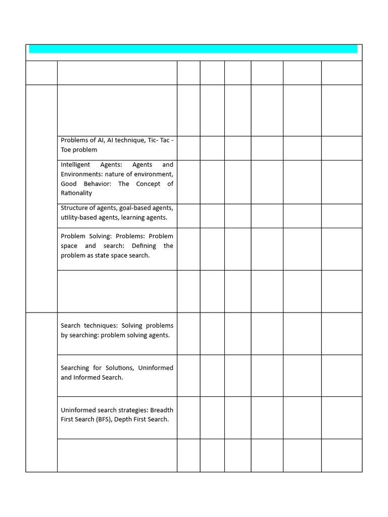 AI Course Lesson Plan Overview | PDF | Artificial Intelligence ...