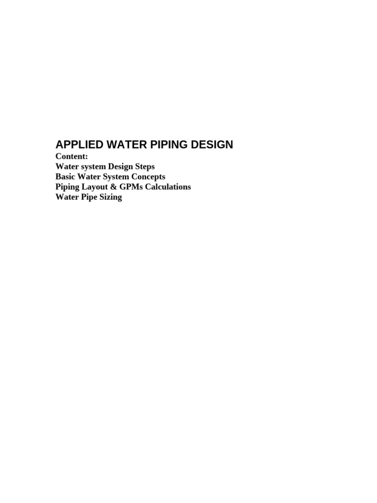 Applied Water Piping Design | PDF | Thermodynamics | Engineering ...