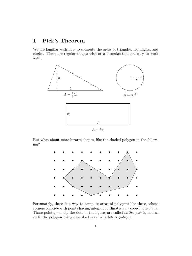 Area Formulas for Lattice Polygons | PDF | Area | Polygon