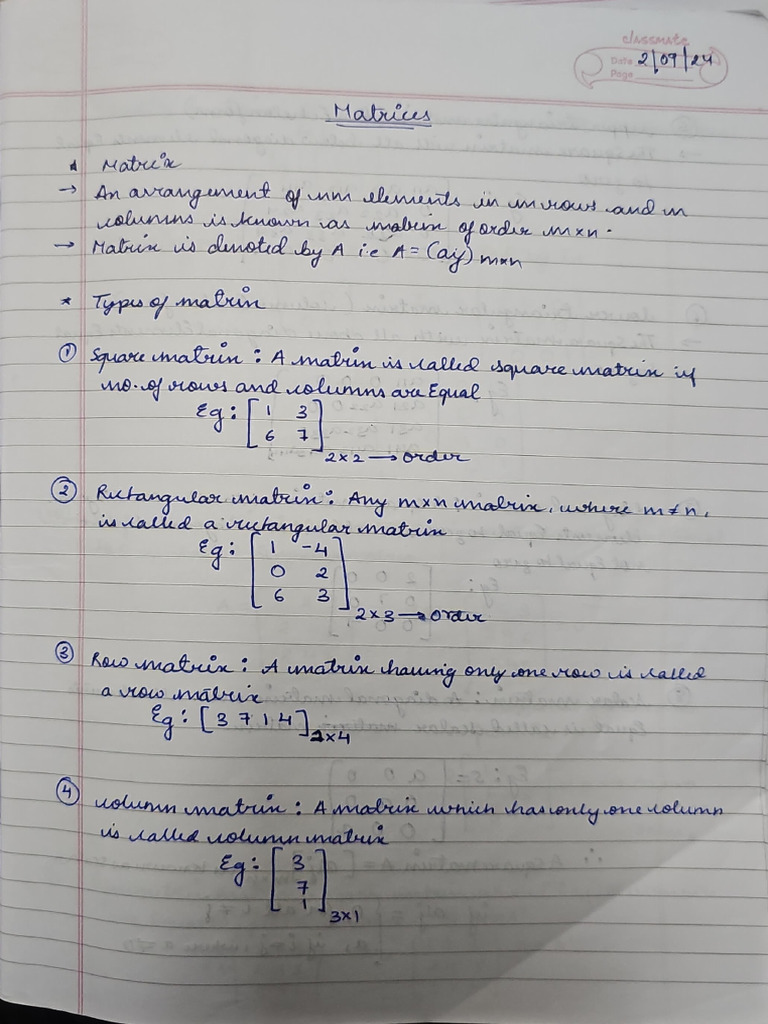 Matrices Basic | PDF