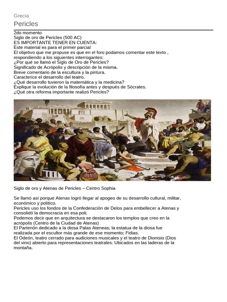 Siglo de Oro de Pericles en Atenas | PDF | Platón | Razón
