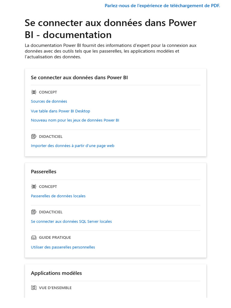 Connexion aux données dans Power BI | PDF | Microsoft Excel | Cloud ...
