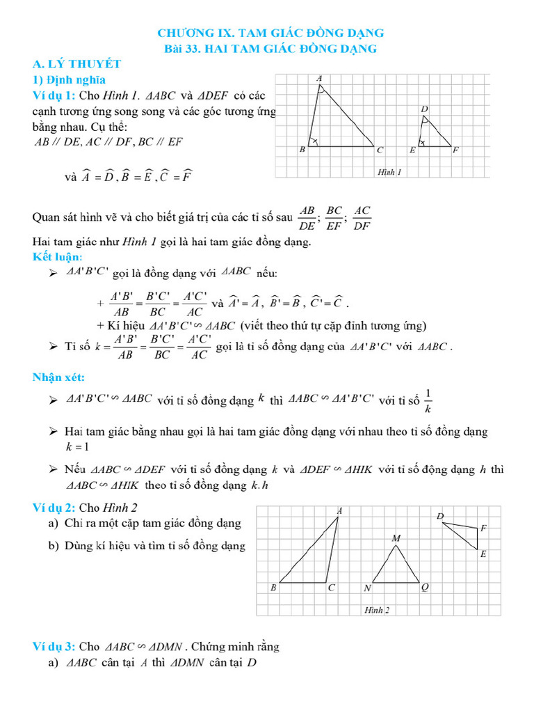 File Hoc Sinh Chuong 9 Tam Giac Dong Dang - 1600 - PDF - Gdrive.vip | PDF