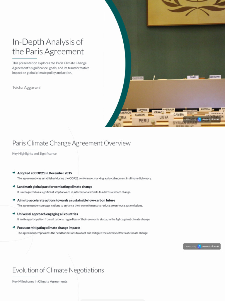 Analysis of The Paris Climate Change Agreement COP21 | PDF