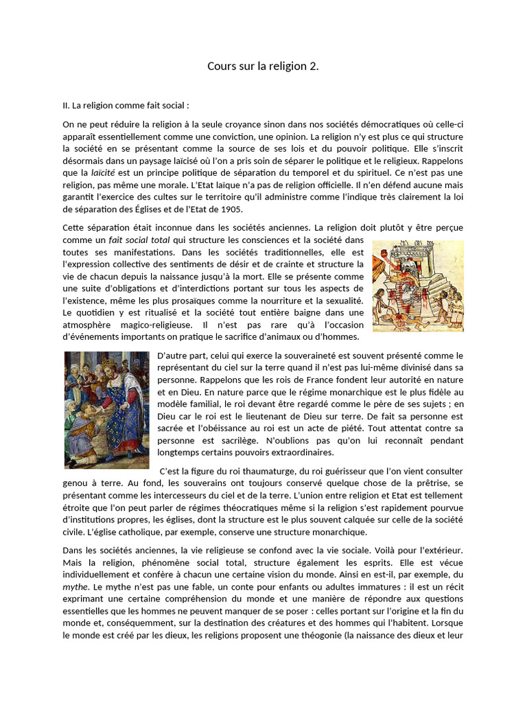 La religion comme fait social total | PDF | Laïcité