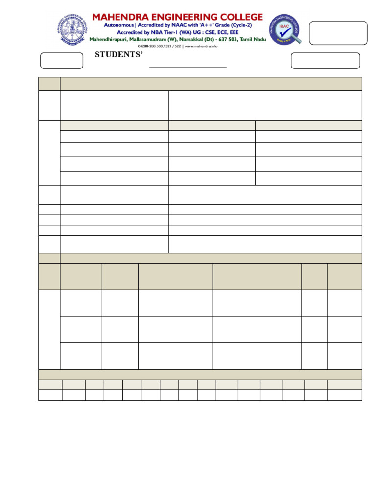 2024-25 Students' Project Review Card | PDF