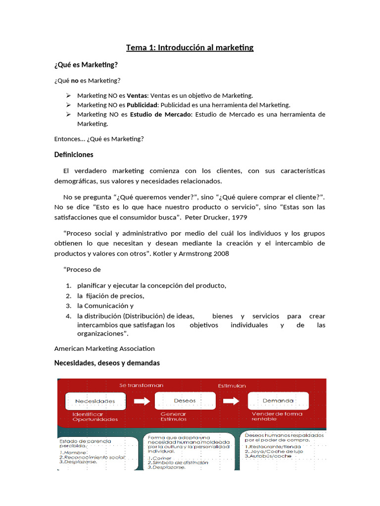 Introducción al Marketing y sus Conceptos | PDF | Marketing | Producto ...