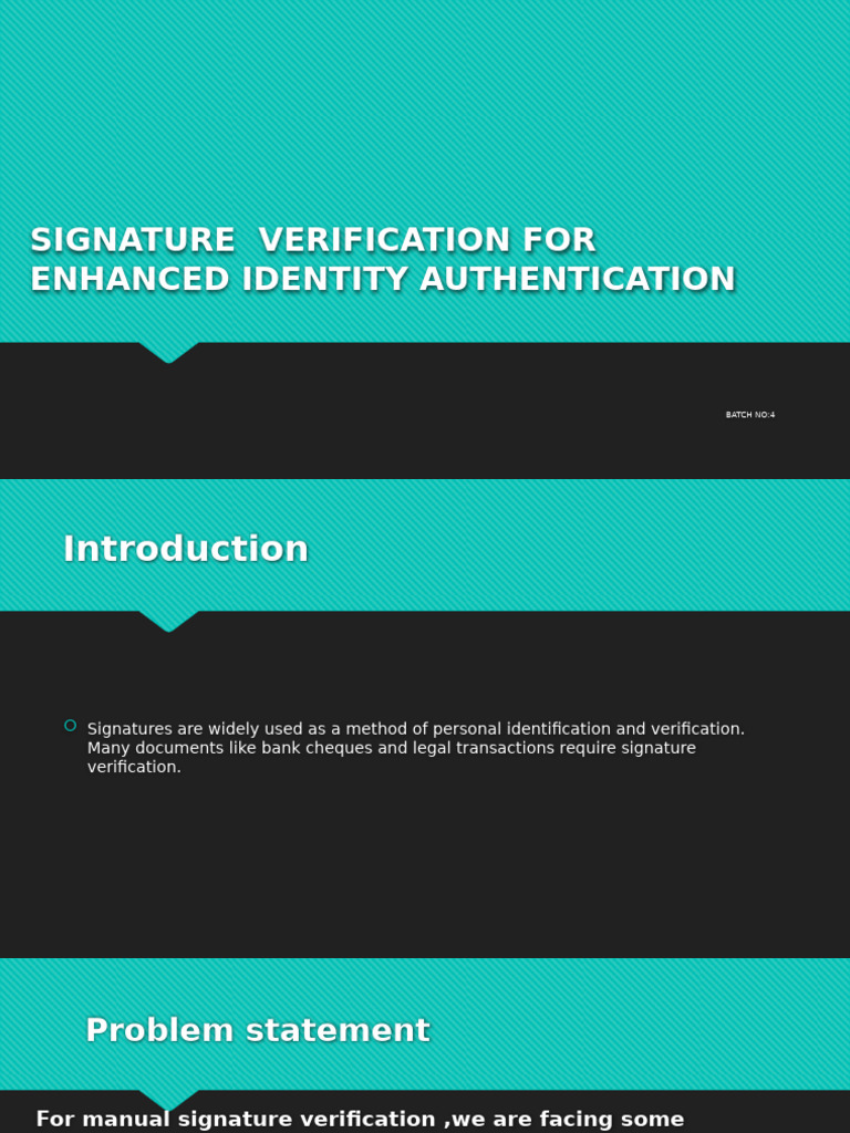 Automatic Signature Verification System | PDF | Signature | Authentication