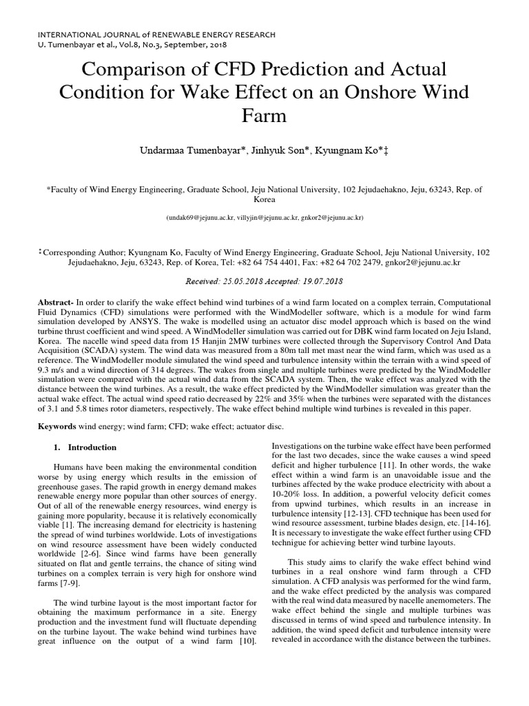 CFD Wake Effect Analysis in Wind Farms | PDF | Wind Turbine | Turbine