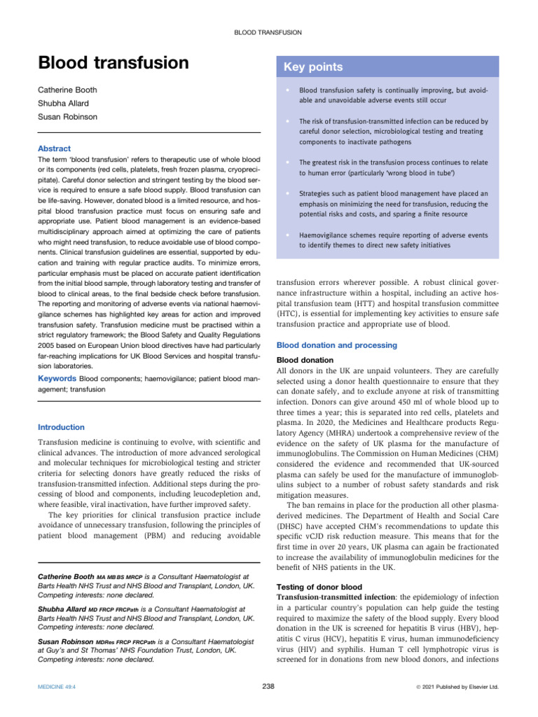 Blood Transfusion | PDF | Blood Transfusion | Blood Donation