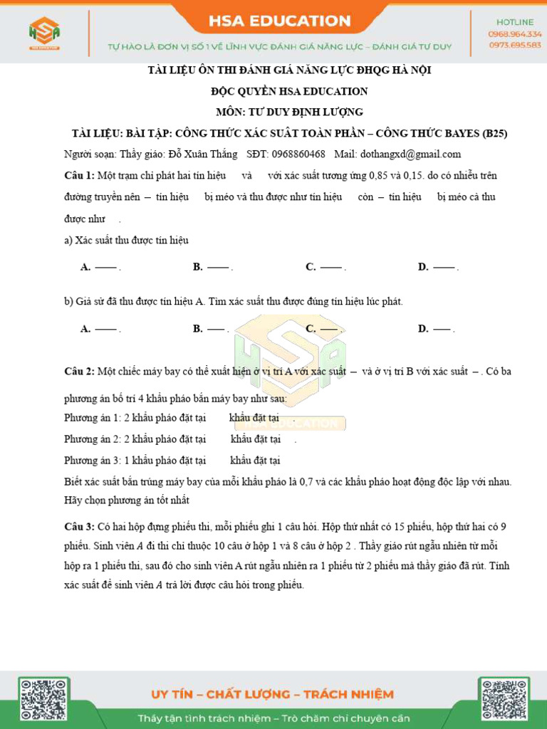 G THC XC Sut Ton PHN - CNG THC Bayes | PDF