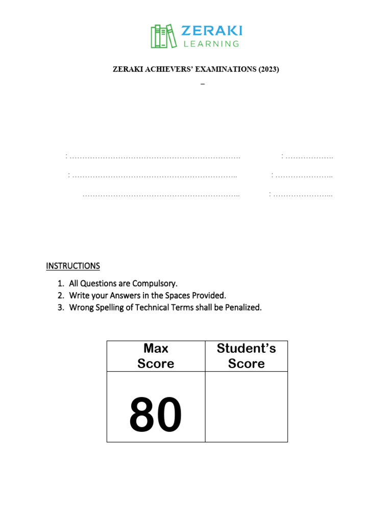 Form 4 Biology Exam Paper 2023 | PDF | Organisms | Biology