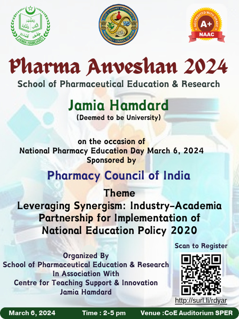 Pharma Anveshan 2024 @SPER-JH Brochure | PDF | Pharmaceutical Sciences ...