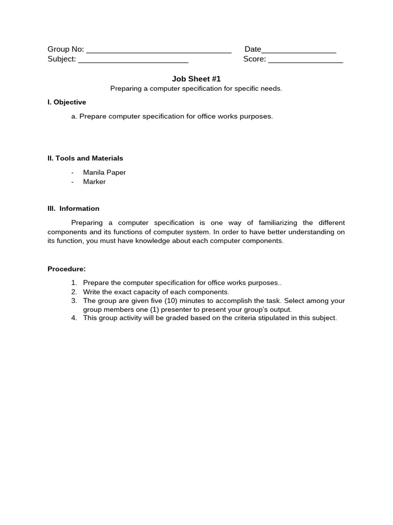 JOB-SHEET group 2 | PDF