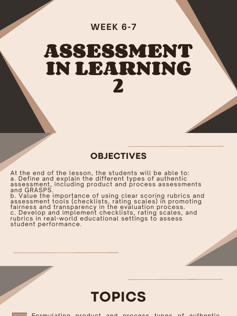 Assessment in Learning 2 PPT Week 6 7 | PDF | Educational Assessment ...