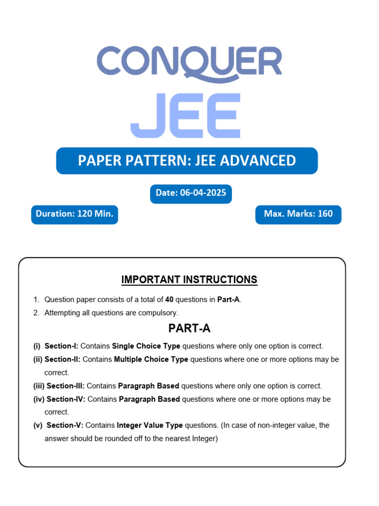 2025-04-06 Jee Adv Paper - Wa | PDF | Thermal Expansion | Buoyancy