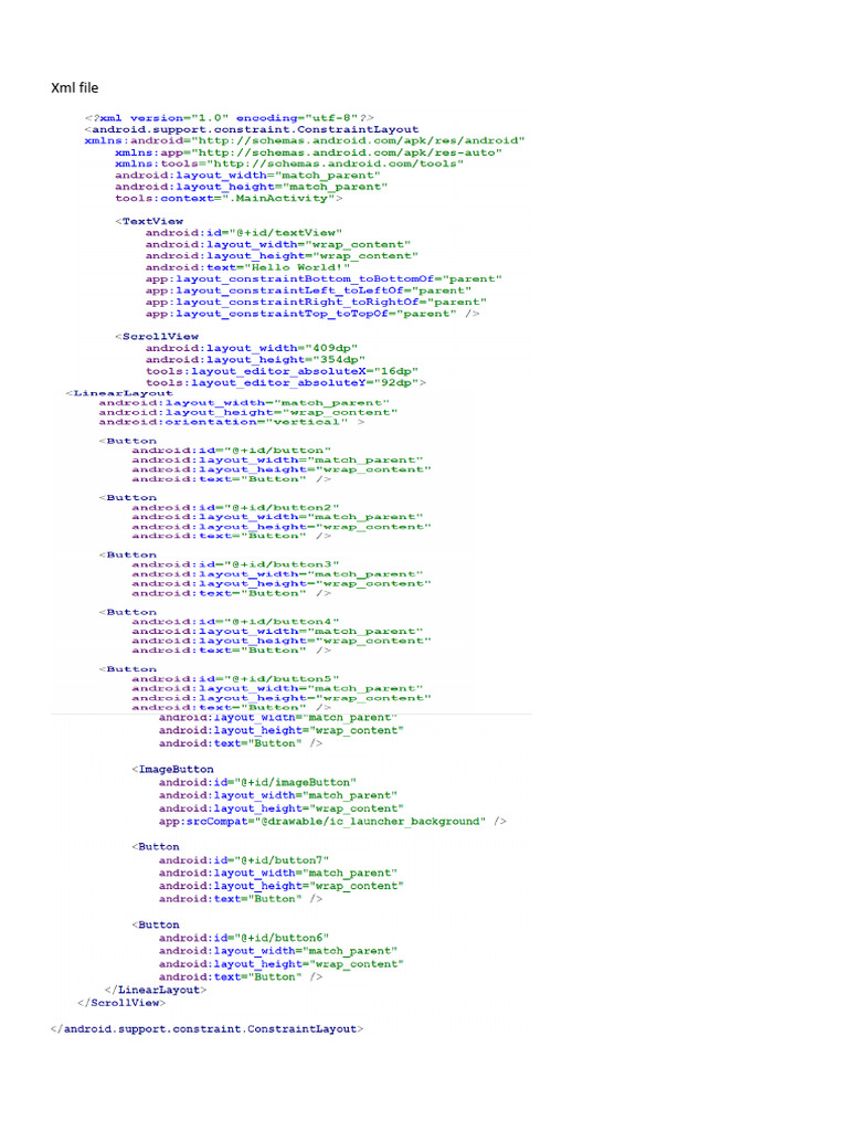 Java XML File Example for Android | PDF