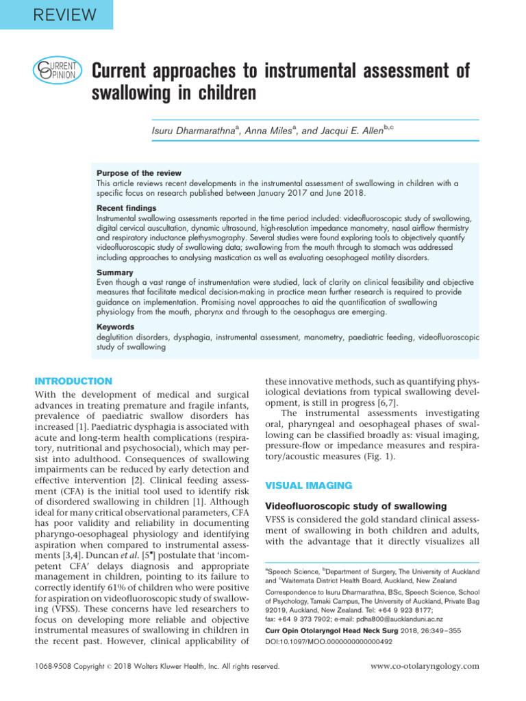 Pediatric Swallowing Assessment Advances | PDF