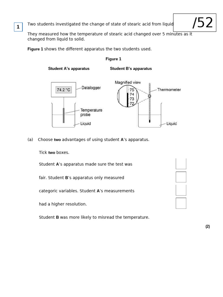Stearic Acid State Change Experiment | PDF | Gases | Ice