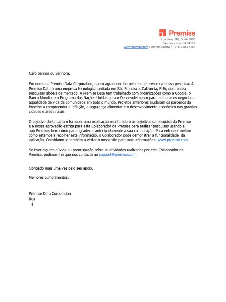 Premise Statement of Purpose PT | PDF