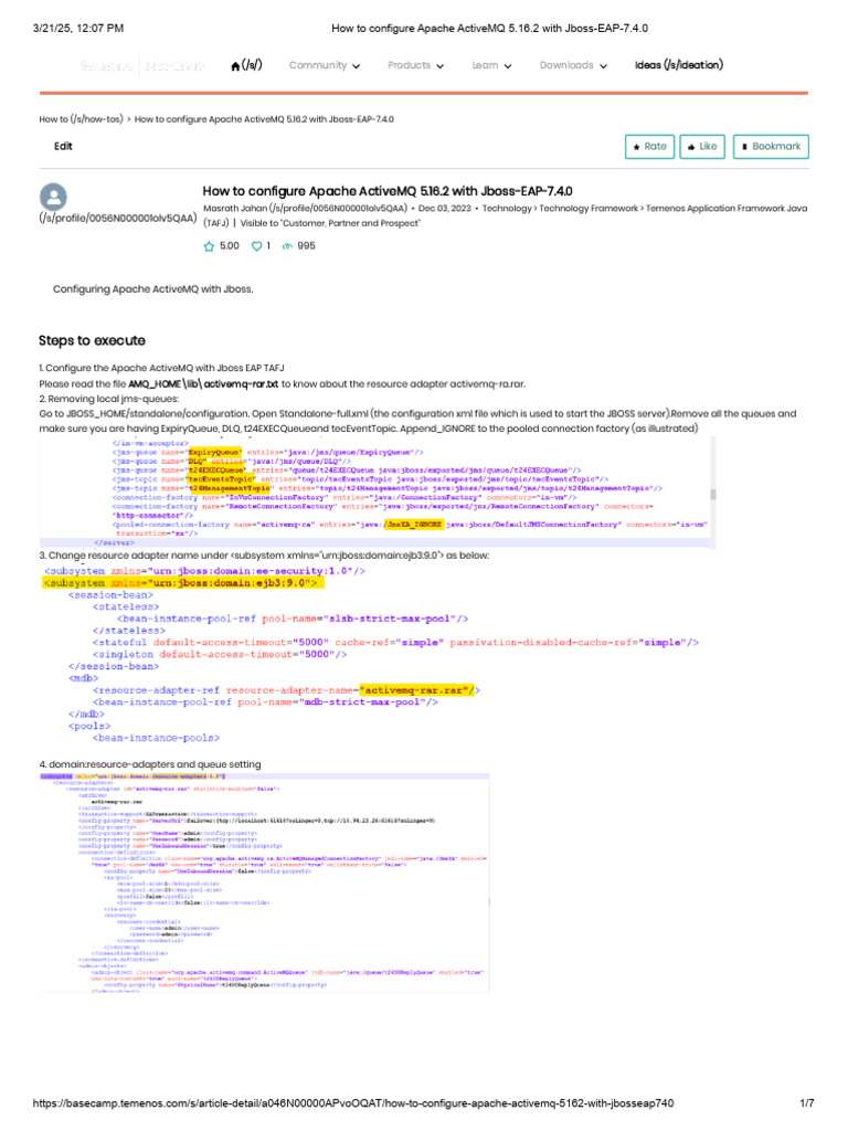 Configure ActiveMQ with JBoss EAP 7.4 | PDF | System Software ...