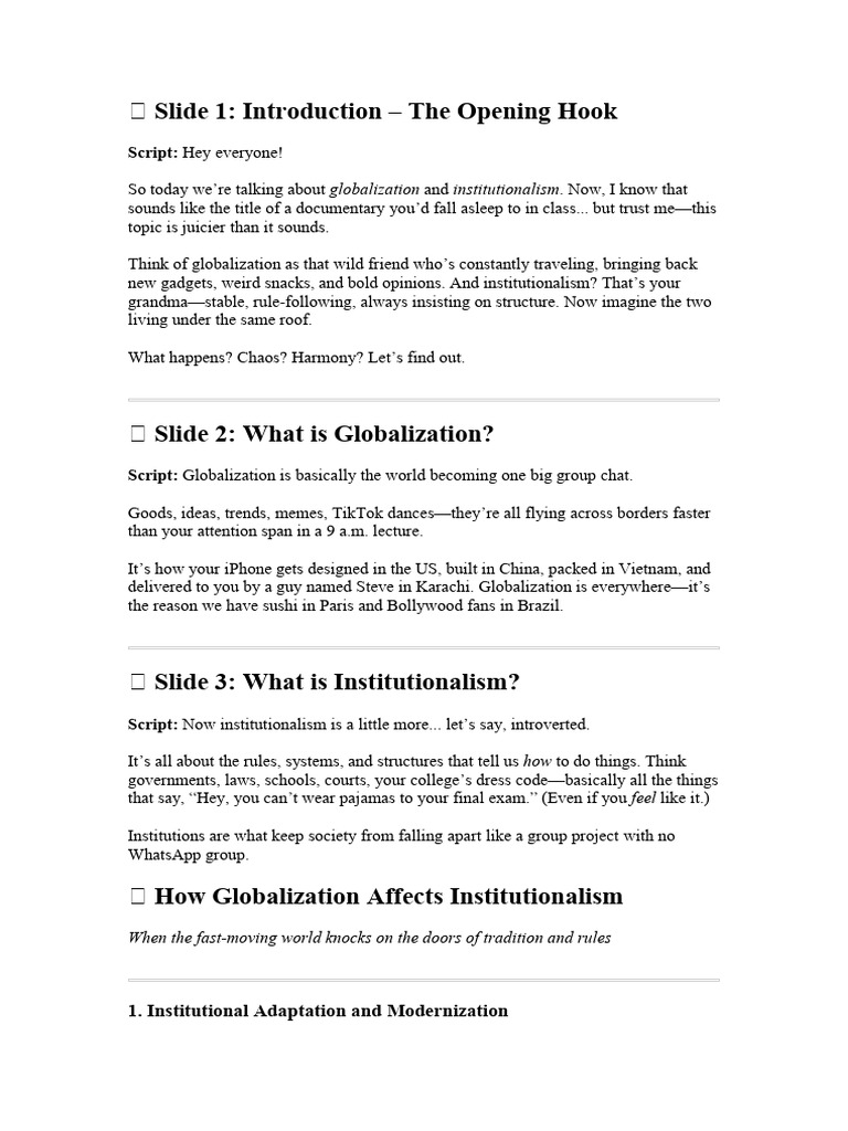 Globalization Renewed Presentation | PDF | Globalization | Governance