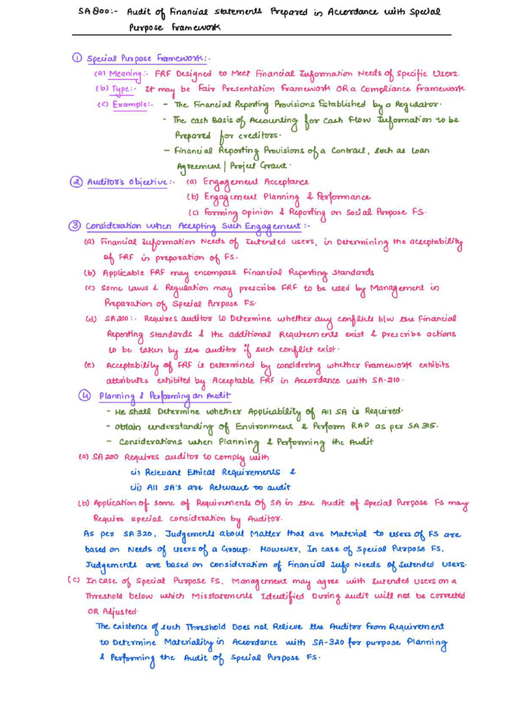 SA 800 Series Summary Notes | PDF
