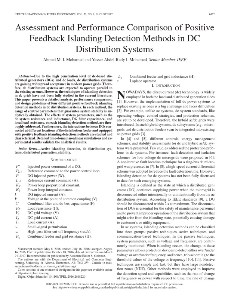 Islanding Detection in DC Systems | PDF | Electrical Grid | Distributed ...