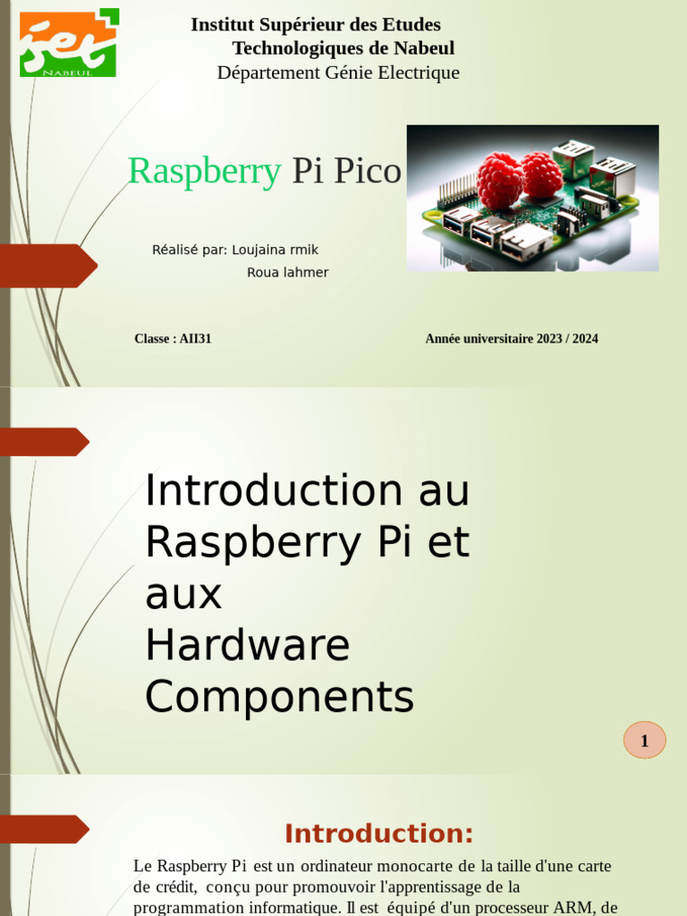 Introduction au Raspberry Pi Pico | PDF