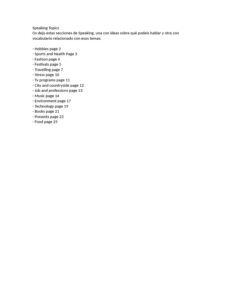 Speaking Topics | PDF
