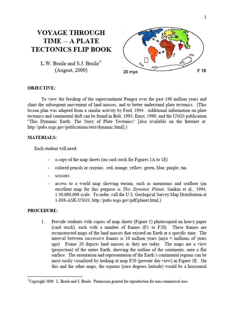 Plate Tectonics Flip Book Activity | PDF | Plate Tectonics | Continent