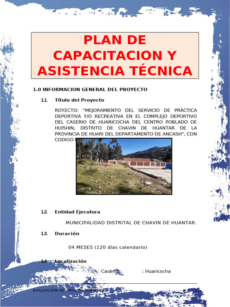 4.8. PLAN DE CAPACITACIÓN Ok | PDF | Infraestructura