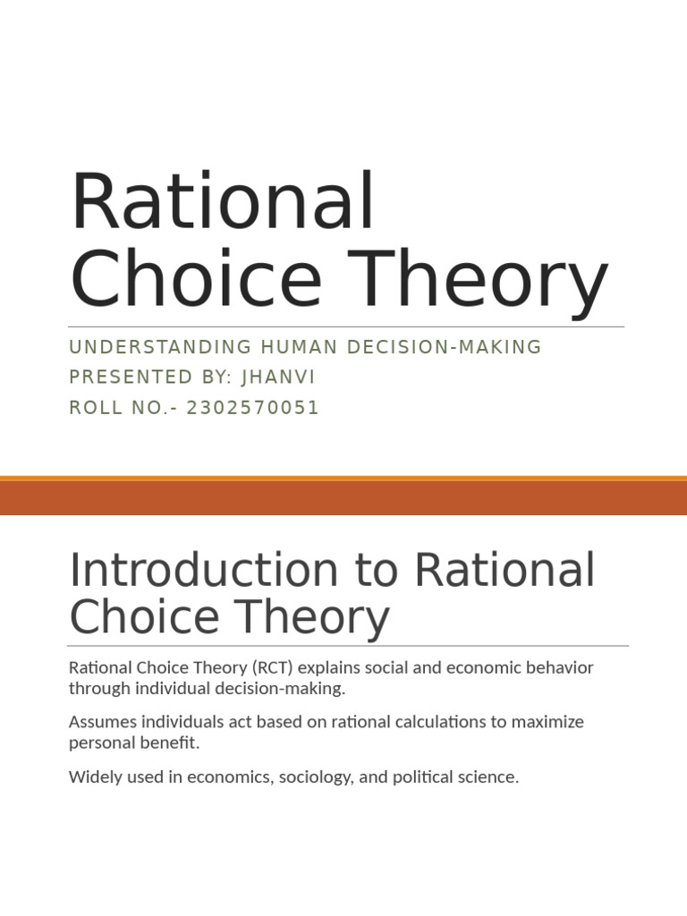 Jhanvi (2302570051) Rational Choice Theory Presentation | PDF