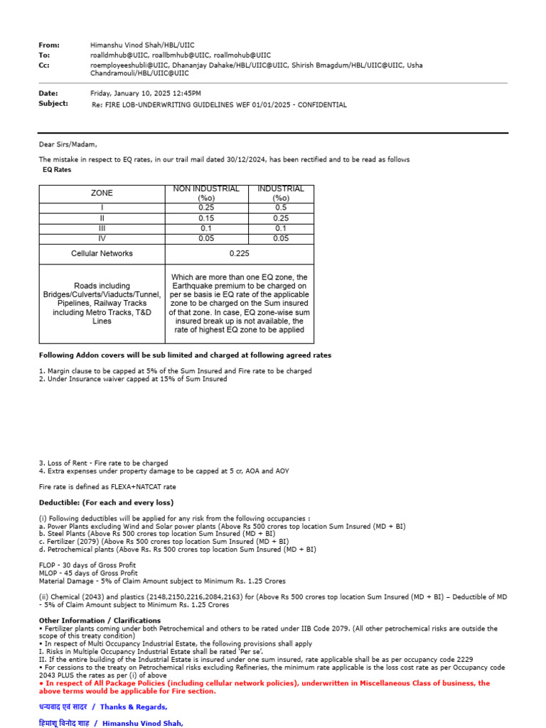 STFI and IIB Rates Update 2025 | PDF | Deductible | Underwriting