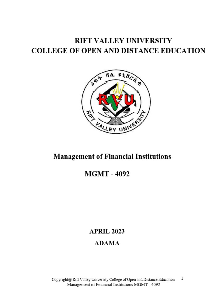 Management of Financial Institutions | PDF | Banks | Securities (Finance)