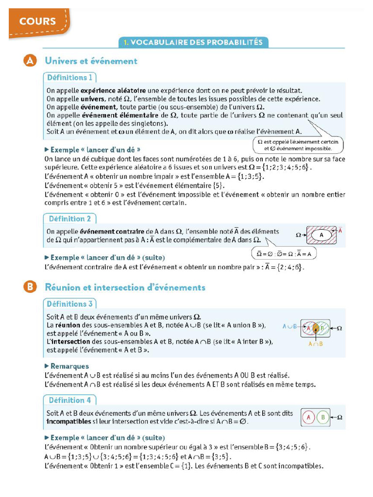Cours de Seconde Probabilités | PDF