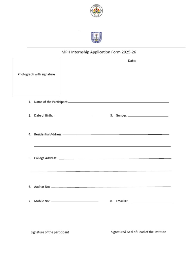 State Institute of Health & Family Welfare: MPH Internship Application ...