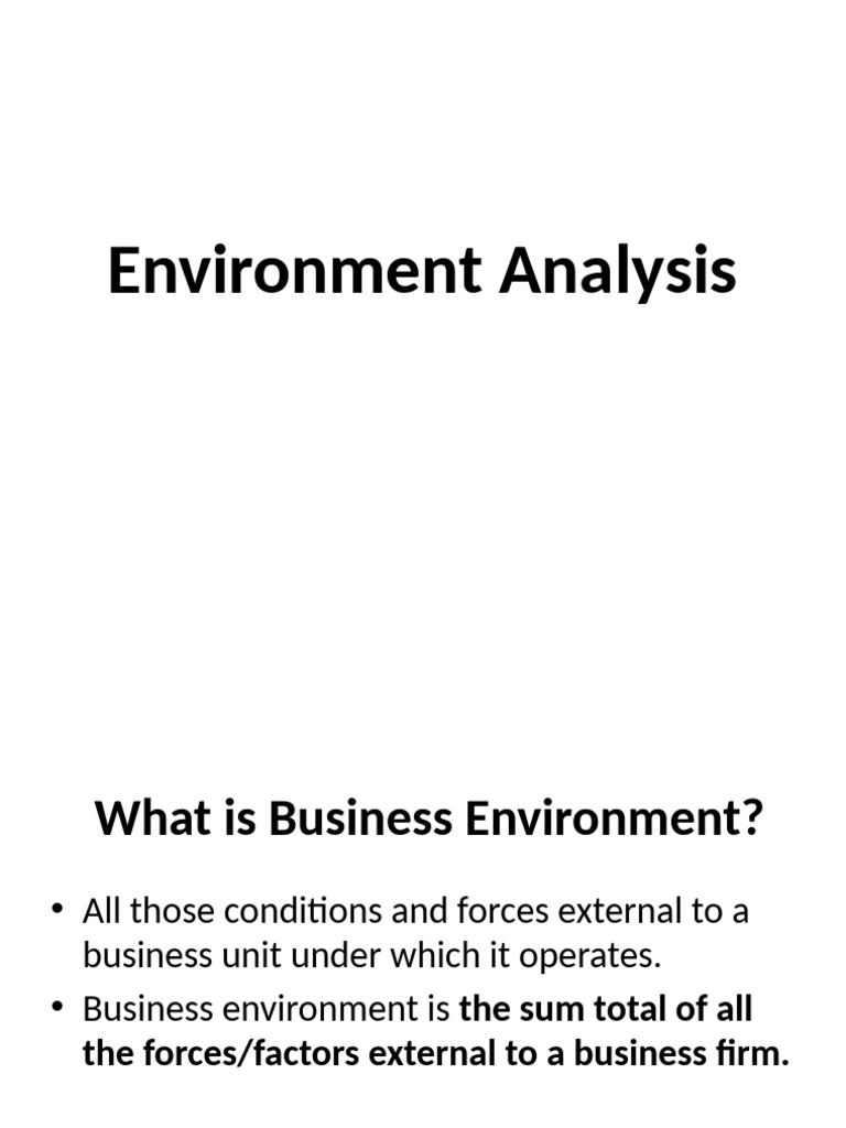 Business Environment and Competitive Analysis | PDF | Marketing ...
