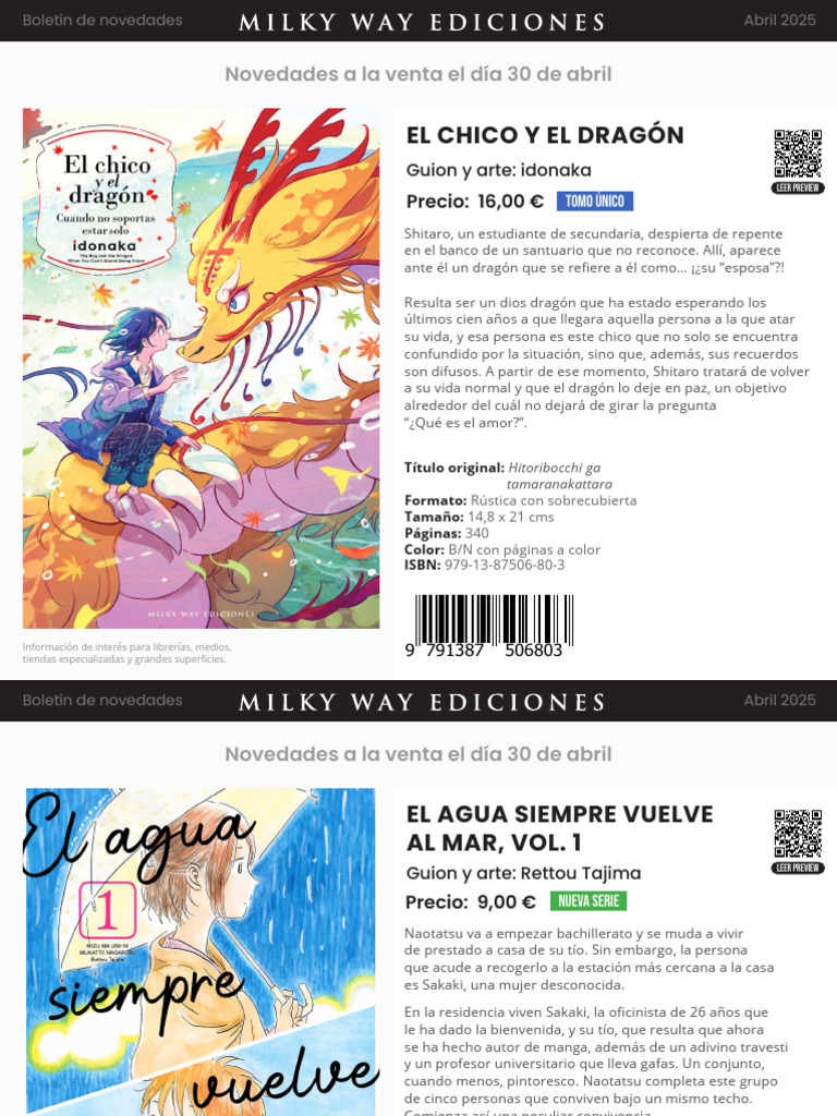 Novedades de Manga para Abril 2025 | PDF