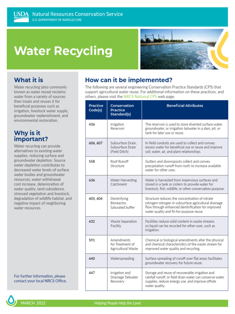 Water Recycling Benefits and Practices | PDF | Reclaimed Water ...