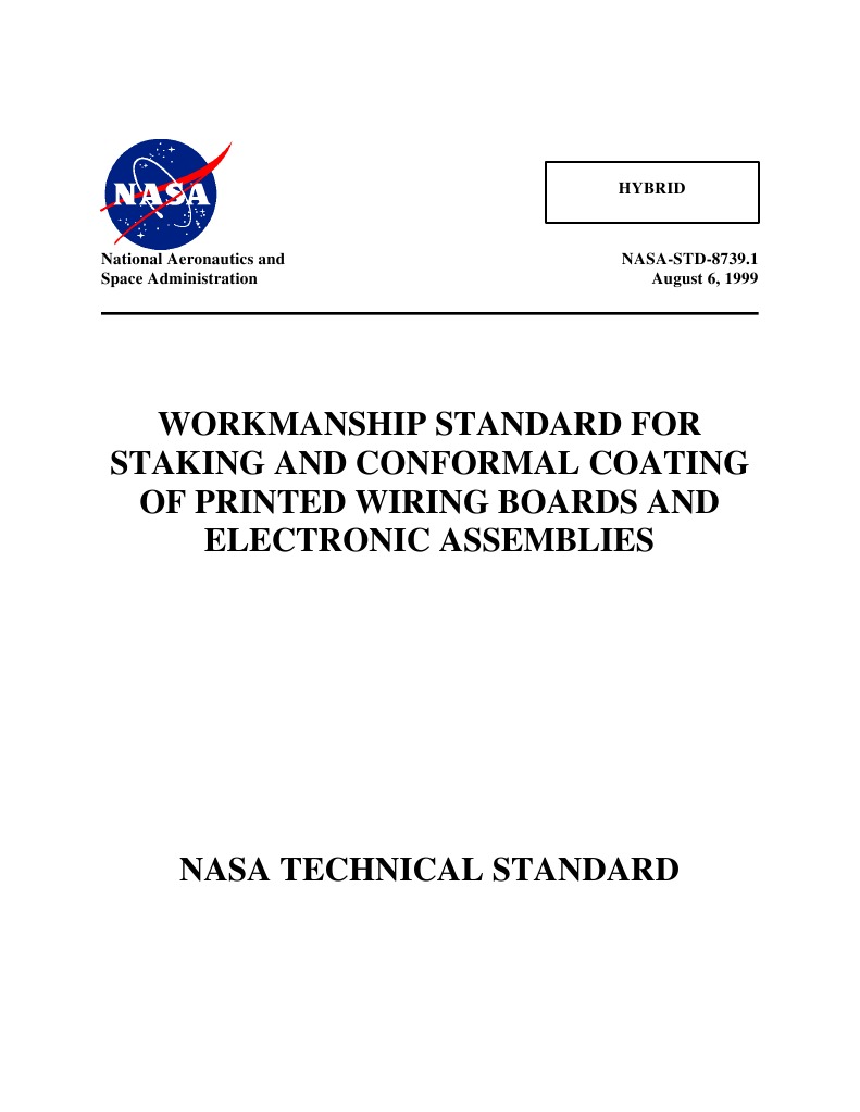 Workmanship Standards for Staking and Conformal Coating of Printed