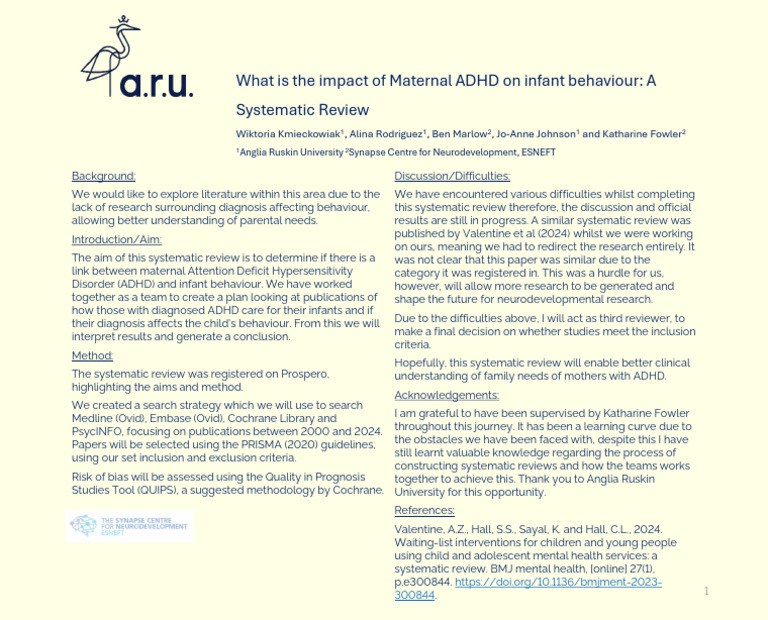 Maternal ADHD's Impact on Infant Behavior | PDF | Systematic Review ...