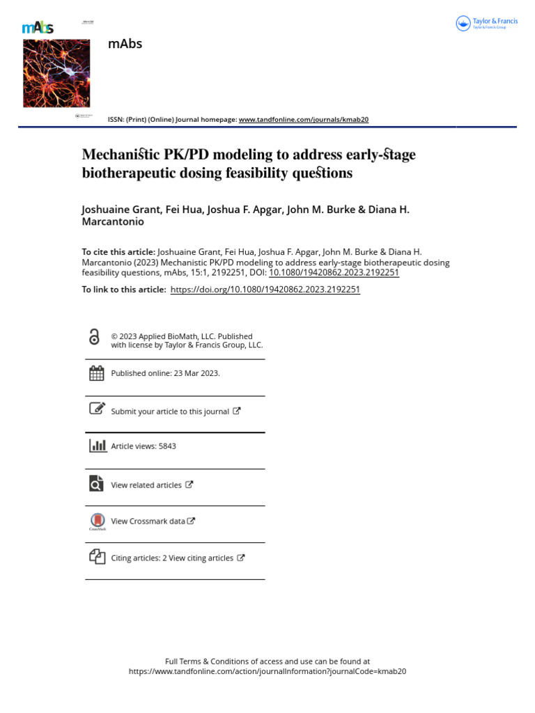Mechanistic PK/PD Modeling for Biotherapeutics | PDF | Interleukin 6 ...
