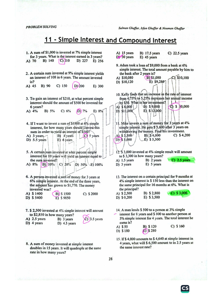 Simple Interest and Compound Interest | PDF