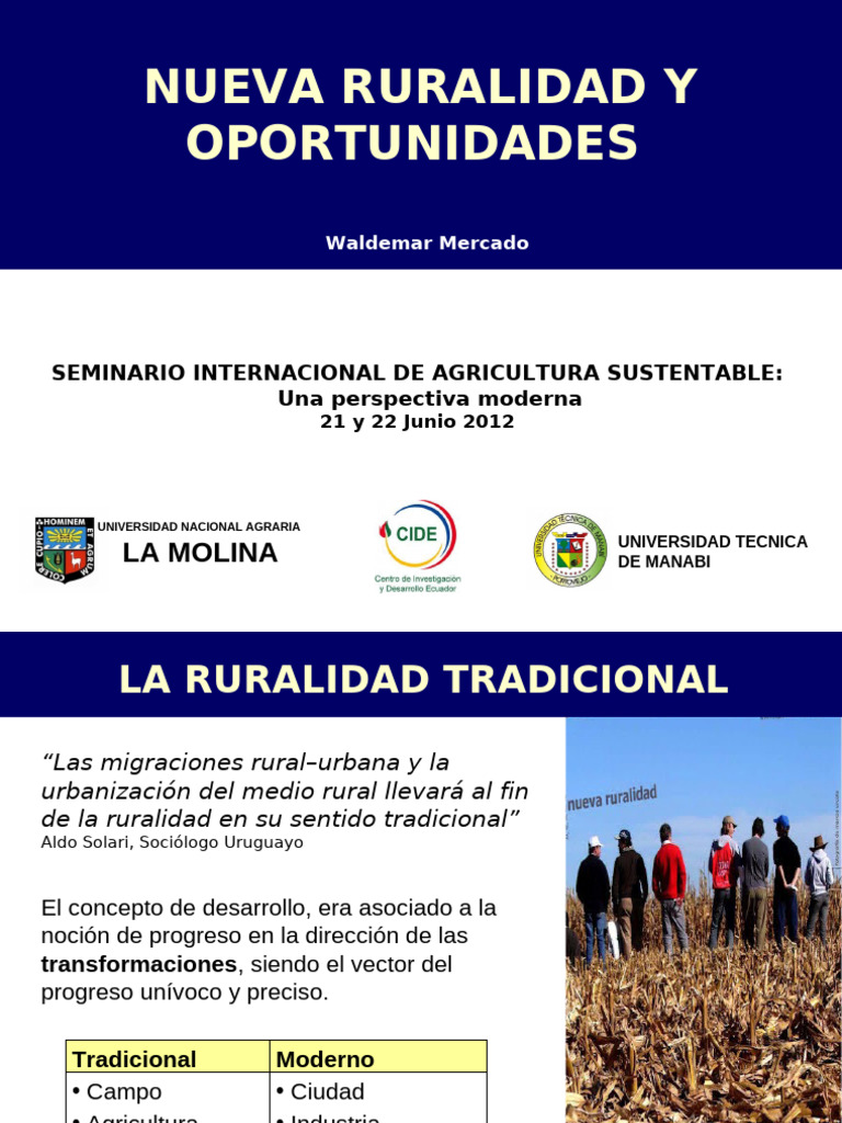 Nueva Ruralidad: Oportunidades y Desafíos | PDF | Área rural | Agricultura