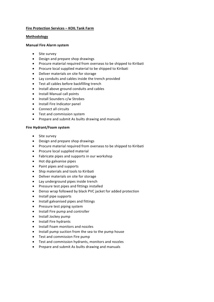 Fire Protection Services - KOIL Tank Farm Methodology Manual Fire Alarm ...